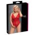 Cottelli Curves - Transparenter Spitzen-Body (Rot) - 2XL