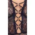 Cottelli Curves Plus Size - transparenter gemusterter Body (schwarz) - 90D/XL