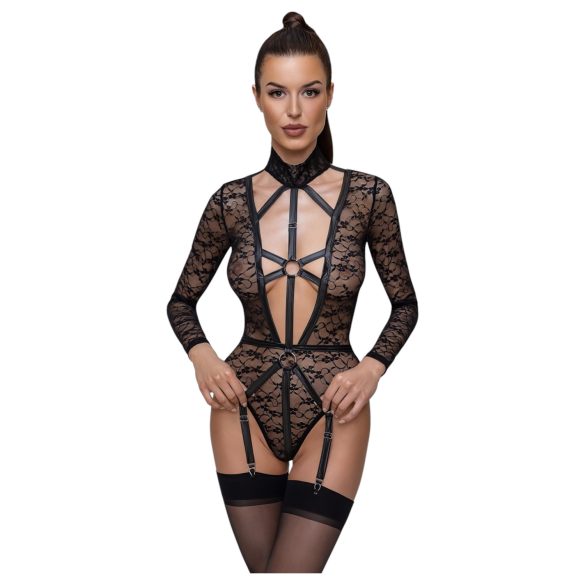 Cottelli - transparenter Riemenbody (schwarz) - L