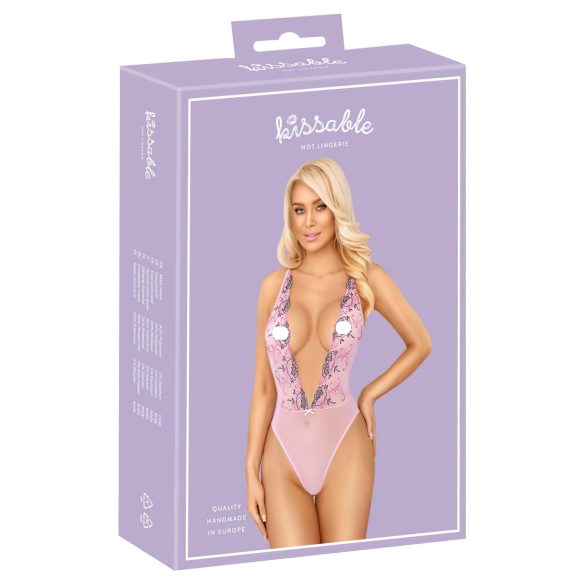 Kissable - Body mit Rosenspitze (Pink)