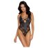 Cottelli Party - Blumenmuster-Body (schwarz)