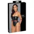 Cottelli Bondage - Glänzender Body und Handfesseln (schwarz) - L