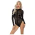 Noir - Langarm-Body mit Leopardenmuster (Schwarz)