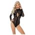 Noir - Langarm-Body mit Leopardenmuster (Schwarz) - M