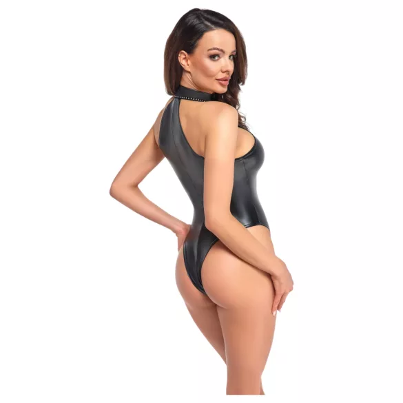 Noir - glänzender Neckholder-Body (schwarz) - L