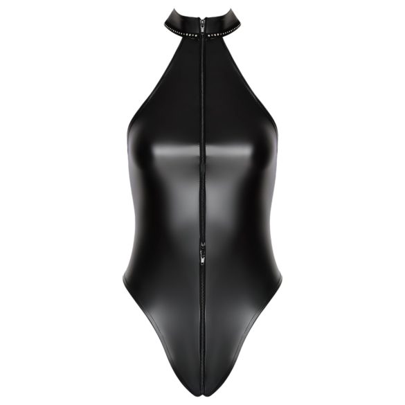 Noir - glänzender Neckholder-Body (schwarz) - XL