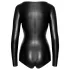Noir - Glänzender Langarm-Body (Schwarz) - L