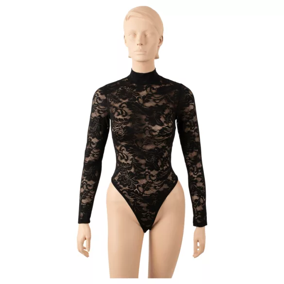 Cottelli - Langarm-Body aus Spitze (schwarz) - S