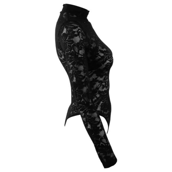 Cottelli - Langarm-Body aus Spitze (schwarz) - S