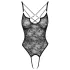 Cottelli - Transparenter Spitzenbody mit Öffnungen (schwarz) - M