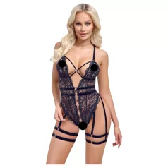 Cottelli - Offener Strapscatsuit (Schwarz) - M