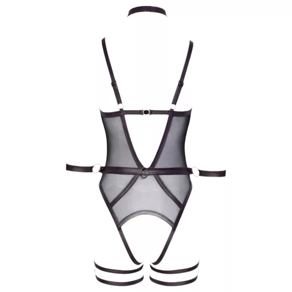 Cottelli Bondage - offener Body mit Armfesseln (schwarz) - XL