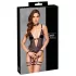 Cottelli Bondage - Offener Body & Handfesseln (Schwarz) - XL
