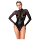 Noir - Glänzender Body mit transparentem Einsatz (Schwarz)