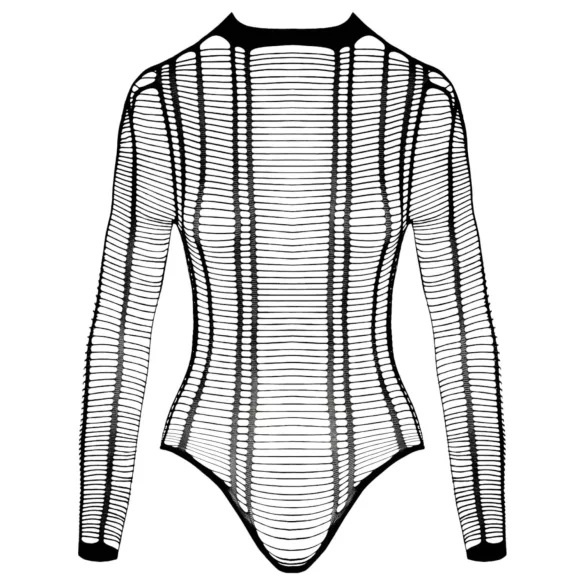 Cottelli - Schwarzer, gestreifter, offener Body (S-L)