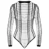Cottelli - Schwarzer, gestreifter, offener Body (S-L)