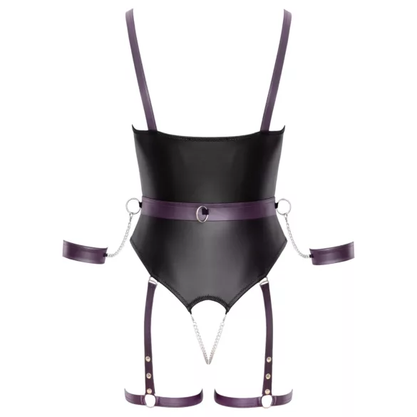 Cottelli - Offener Bondage-Body mit Handschellen (Schwarz) - L