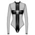 Noir - transparenter Body mit Kreuzmuster (schwarz) - M