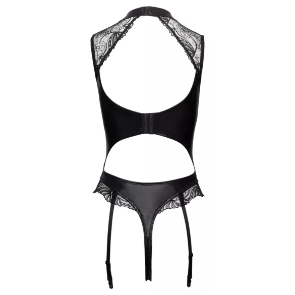Cottelli - Body mit Strapsen, im Schritt offen (schwarz)