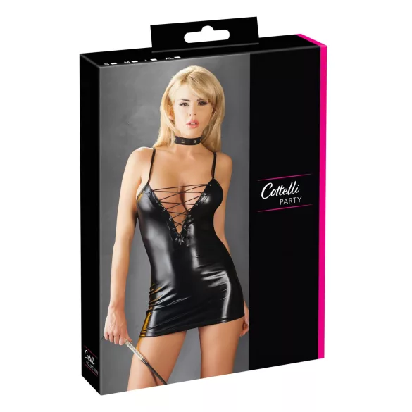 Cottelli - Glänzendes Spitzenkleid (schwarz) - M