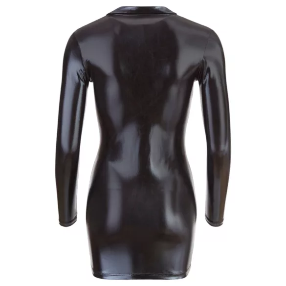 Cottelli - Glänzendes Minikleid mit langen Ärmeln (schwarz) - M