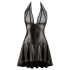 Noir - Plisseekleid mit transparentem Brustteil und Halsband (schwarz) - M