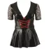 Cottelli Plus Size - Glänzendes Kleid mit rotem Korsett (schwarz) - XXXXL