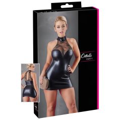   Cottelli - Spitzen Minikleid mit glänzendem Halsband (schwarz) - M