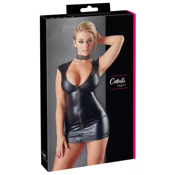 Cottelli - Ärmelloses, glänzendes Partykleid (Schwarz) - XL