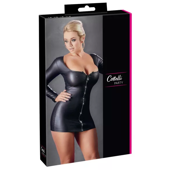 Cottelli - Partykleid mit Strassreißverschluss (schwarz) - M