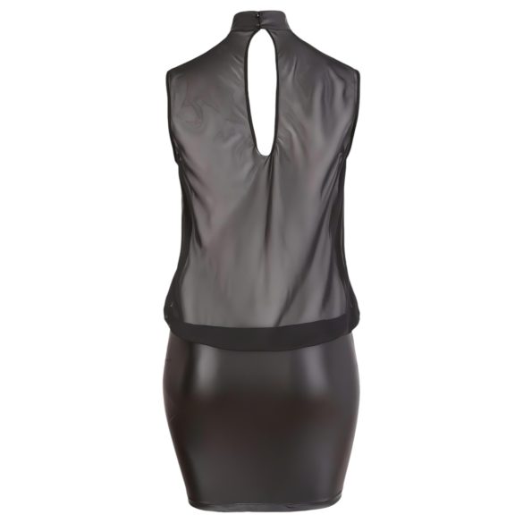 Cottelli Plus Size - Glänzendes Chiffon-Kleid (schwarz) - 4XL