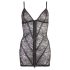 Cottelli - Glänzendes Streifen-Spitzenkleid (schwarz) - XL