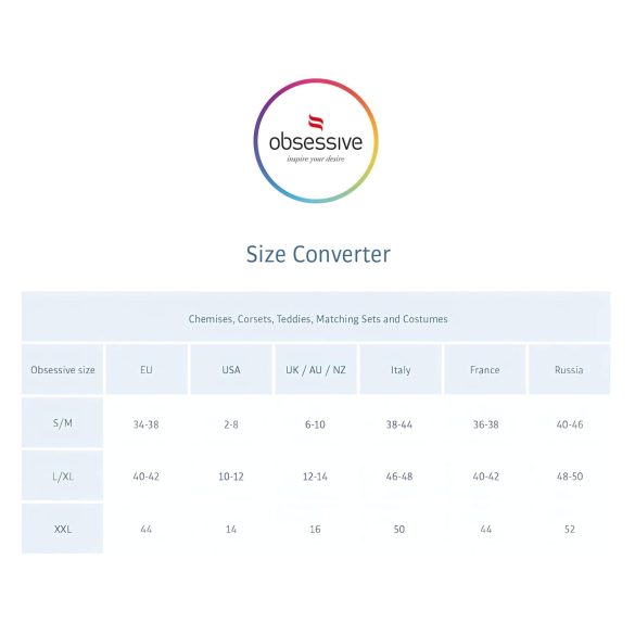 Obsessive Lovica - Spitzen-Negligé und String (Rot) - 2XL