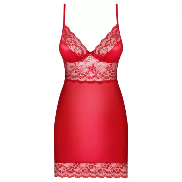 Obsessive Lovica - Spitzen-Negligé und String (Rot)