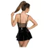 Noir - Lackkleid mit Netzdetail (Schwarz) - M
