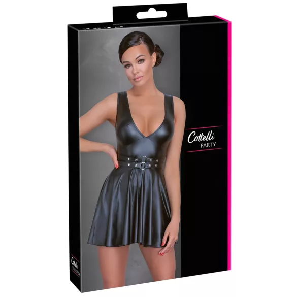 Cottelli - plissierte Kleid mit Gürtel (schwarz)
