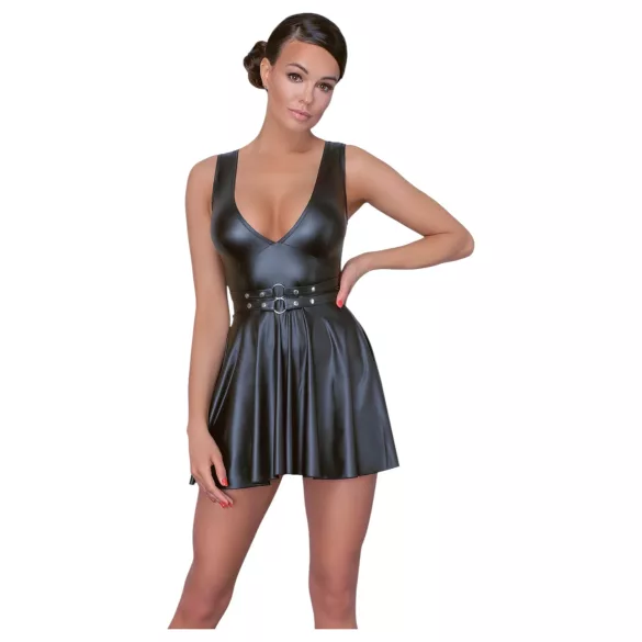 Cottelli - plissierte Kleid mit Gürtel (schwarz)