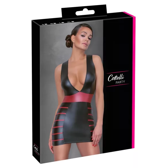 Cottelli Party - Gestreiftes, figurbetontes Kleid (schwarz-rot)