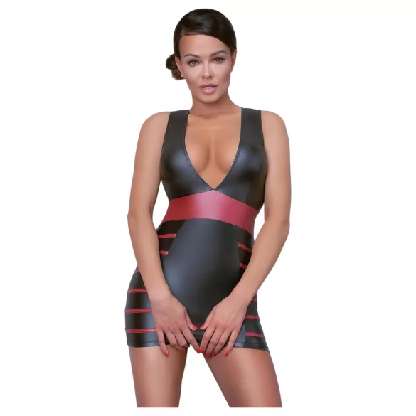 Cottelli Party - Gestreiftes, figurbetontes Kleid (schwarz-rot)