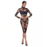 Noir - Transparenz & Blumen: Langarmkleid (Schwarz)