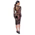 Noir - Transparenz & Blumen: Langarmkleid (Schwarz)