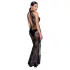 Noir - Transparente Blütenpracht, langes Kleid (schwarz) - M