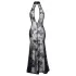 Noir - Transparente Blütenpracht, langes Kleid (schwarz) - L