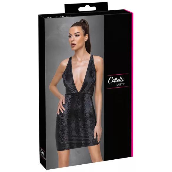 Cottelli Party - Schlangenhaut-Kleid (schwarz)