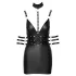 Cottelli Bondage - glänzendes Minikleid mit Halsband (schwarz)