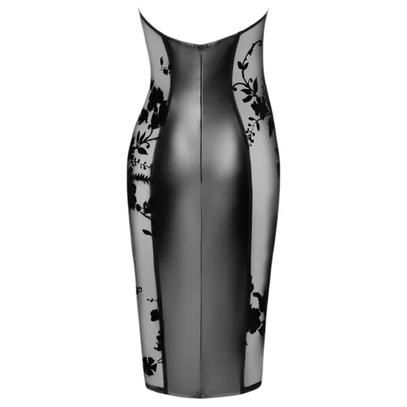 Noir - glanzendes Neckholder-Kleid (schwarz) - L
