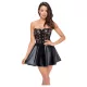 Noir - Spitzenoberteil glänzendes Minikleid (schwarz)