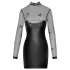 Noir - Transparentes Glanzkleid mit Oberteil (Schwarz)
