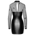 Noir - Transparentes Glanzkleid mit Oberteil (Schwarz)
