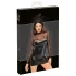 Noir - Transparentes Glanzkleid mit Oberteil (Schwarz) - M